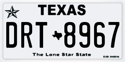 TX license plate DRT8967
