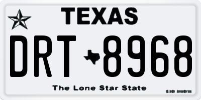 TX license plate DRT8968