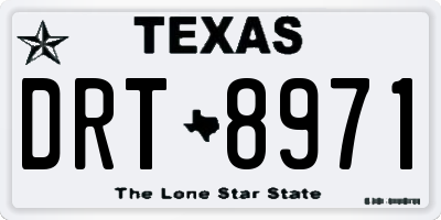 TX license plate DRT8971