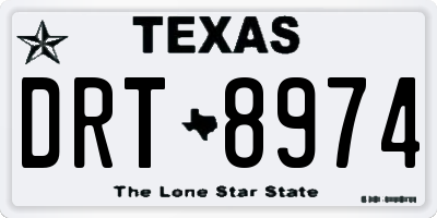 TX license plate DRT8974