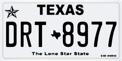 TX license plate DRT8977
