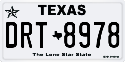 TX license plate DRT8978