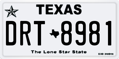 TX license plate DRT8981
