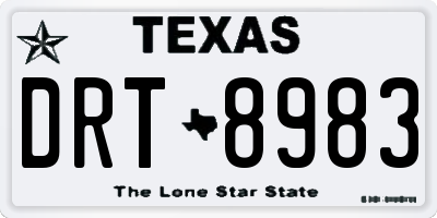 TX license plate DRT8983