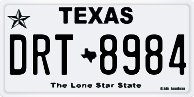 TX license plate DRT8984