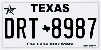 TX license plate DRT8987
