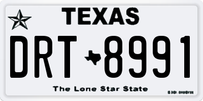 TX license plate DRT8991