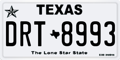 TX license plate DRT8993