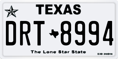 TX license plate DRT8994
