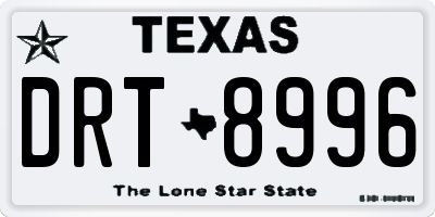 TX license plate DRT8996