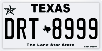 TX license plate DRT8999