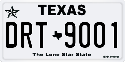 TX license plate DRT9001