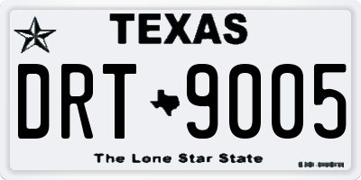 TX license plate DRT9005