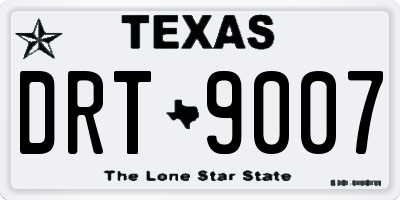 TX license plate DRT9007