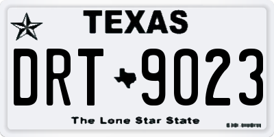 TX license plate DRT9023