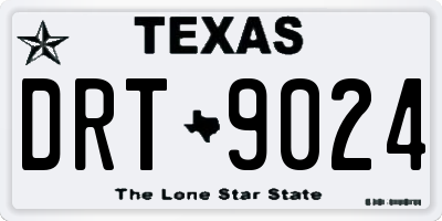 TX license plate DRT9024