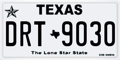 TX license plate DRT9030