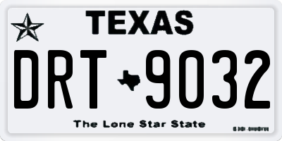 TX license plate DRT9032