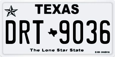 TX license plate DRT9036