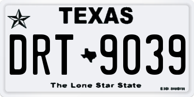 TX license plate DRT9039
