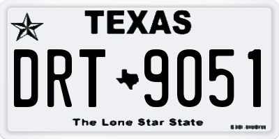 TX license plate DRT9051
