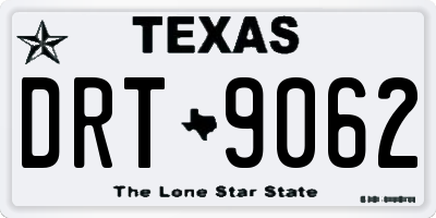 TX license plate DRT9062