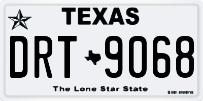 TX license plate DRT9068
