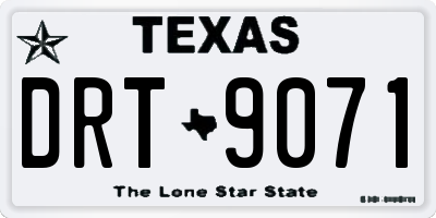 TX license plate DRT9071