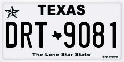 TX license plate DRT9081