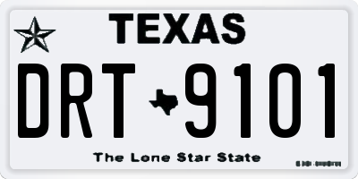 TX license plate DRT9101