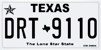 TX license plate DRT9110
