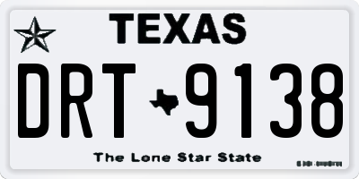 TX license plate DRT9138