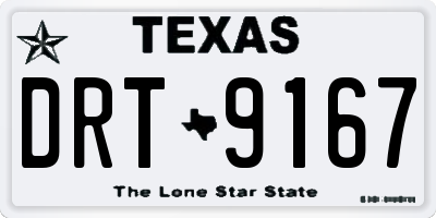 TX license plate DRT9167