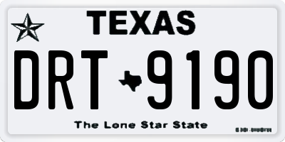 TX license plate DRT9190