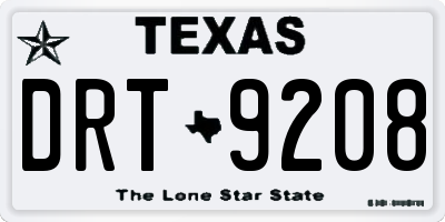 TX license plate DRT9208