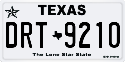 TX license plate DRT9210