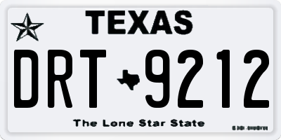 TX license plate DRT9212