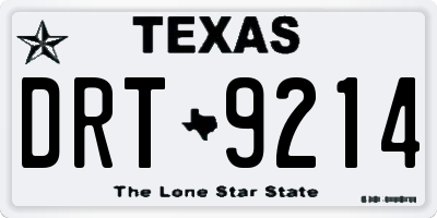 TX license plate DRT9214