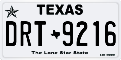 TX license plate DRT9216
