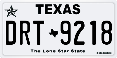 TX license plate DRT9218