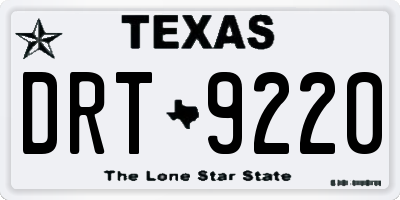 TX license plate DRT9220