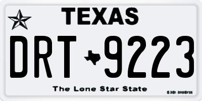 TX license plate DRT9223