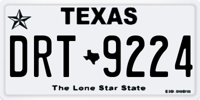TX license plate DRT9224