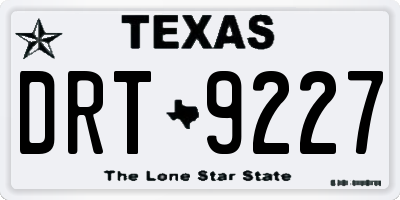 TX license plate DRT9227