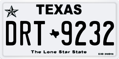 TX license plate DRT9232