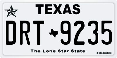 TX license plate DRT9235