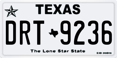 TX license plate DRT9236