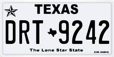 TX license plate DRT9242