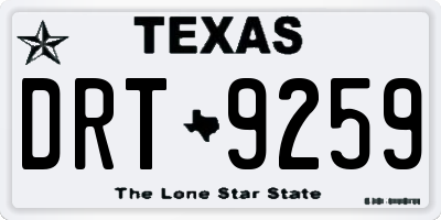 TX license plate DRT9259