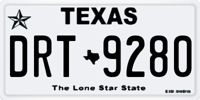 TX license plate DRT9280